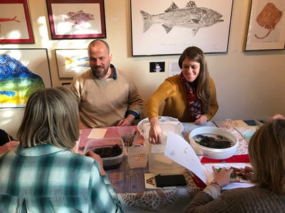 Artists from Maine came down for a workshop at D. Chatowsky Gallery in Newport!