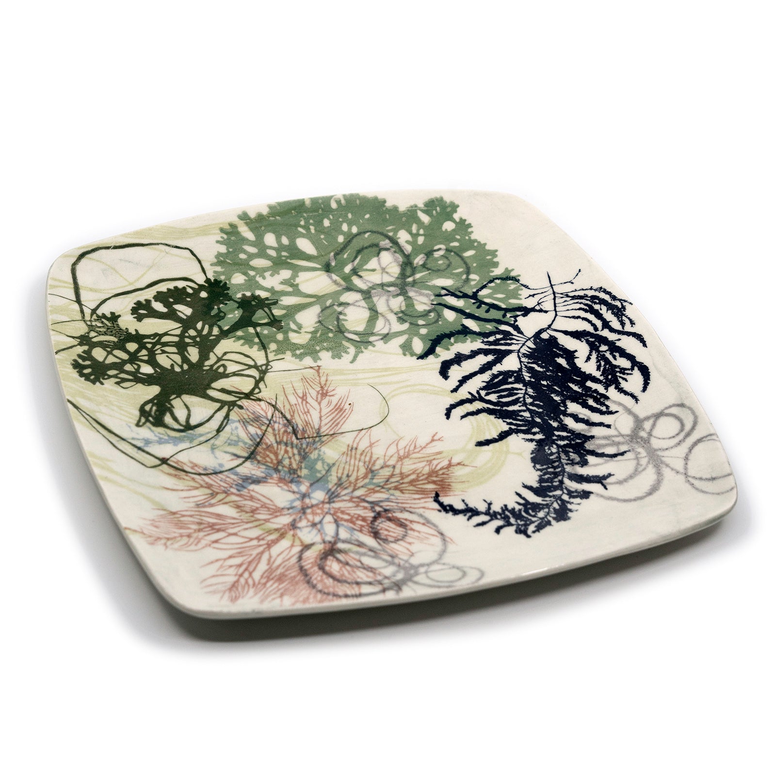 Ceramic Seaweed Square Plates